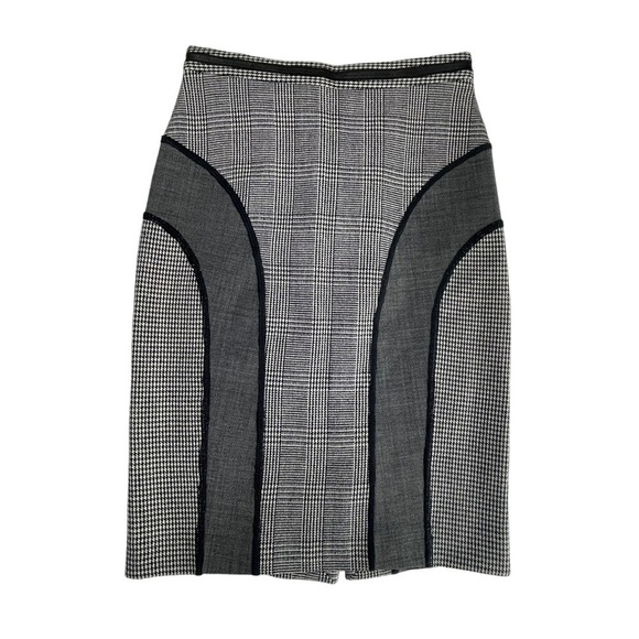 JEAN PAUL GAULTIER PANELED SHEATH HOUNDSTOOTH CHECK PLAID TAILORED PENCIL SKIRT - Picture 3 of 14